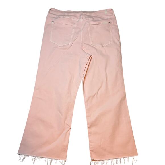 7 For All Mankind Alexa Crop Wide Leg Jeans Pink High Rise Sz 34 NWT - Picture 4 of 5